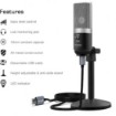 Picture of Fifine K670 USB Cardioid Condenser Tabletop Microphone - Black color.