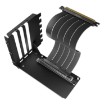Picture of Antec PCI-E 4.0 riser cable with support in black color.