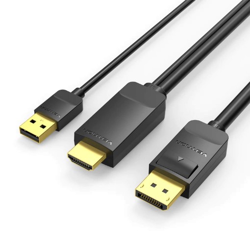 תמונה של כבל Vention HDMI ל-DP 4K/60Hz 2m בצבע שחור
