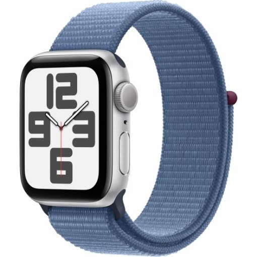 תמונה של שעון חכם Apple Watch SE 2023 GPS 40mm צבע שעון Silver Aluminium צבע רצועה Winter Blue Sport Loop - גודל One Size