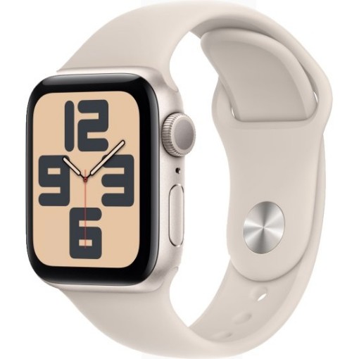 תמונה של שעון חכם Apple Watch SE 2023 GPS 40mm צבע שעון Starlight Aluminium צבע רצועה Starlight Sport Band - גודל S/M
