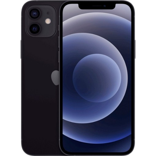 Изображение  обновленный Мобильный телефон Apple iPhone 12 128 ГБ в черном цвете.