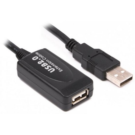 תמונה של כבל USB2.0 AM/AF 20m צבע שחור