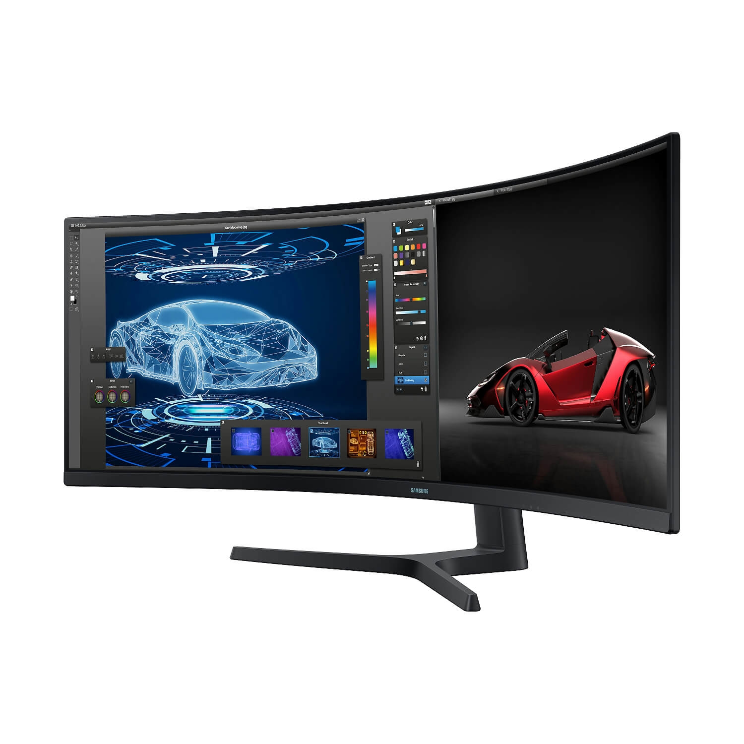 מסך מחשב Samsung 49" DQHD 4ms USB-C PD90W VA Gaming Curved Monitor ...