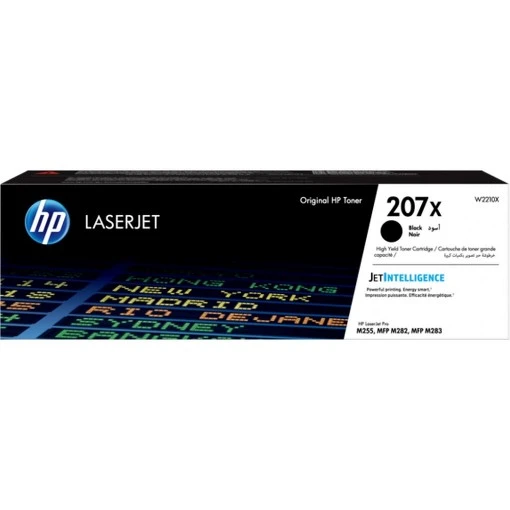 Picture of Original black HP 207X LaserJet toner cartridge, high yield (W2210X).