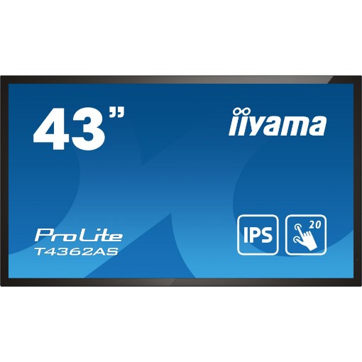 תמונה של מסך IIYAMA 43" ProLite IPS 20pt Touch 4K PCAP Interactive Display T4362AS-B1