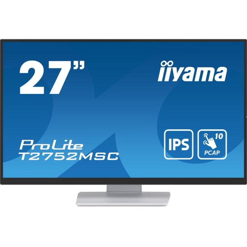 תמונה של מסך IIYAMA 27" ProLite FHD 5ms PCAP 10pt Touch IPS Monitor White T2752MSC-W1