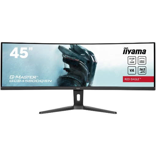 תמונה של מסך IIYAMA 45" Dual QHD 165Hz 0.8ms VA G-Master Gaming Curved Monitor GCB4580DQSN-B1