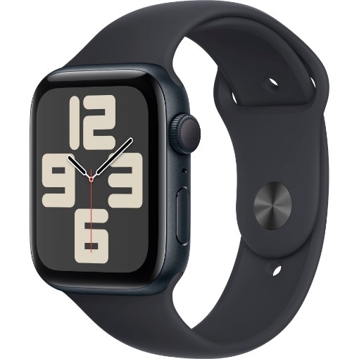 תמונה של שעון חכם Apple Watch SE 2nd Gen 44mm Aluminum Case Sport Band GPS אפל  צבע שעון Midnight Aluminium צבע רצועה Midnight Sport Band - גודל M/L