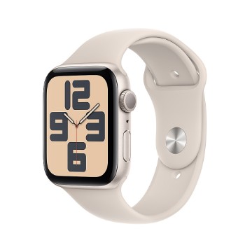 תמונה של שעון חכם Apple Watch SE 2nd Gen 44mm Aluminum Case Sport Band GPS אפל צבע שעון Starlight Aluminium צבע רצועה Starlight Sport Band - גודל M/L