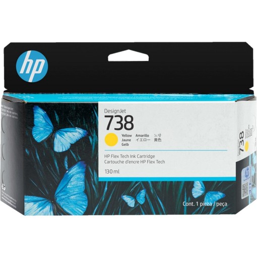 Picture of Original HP 738 498N7A Yellow Ink Cartridge Refill.