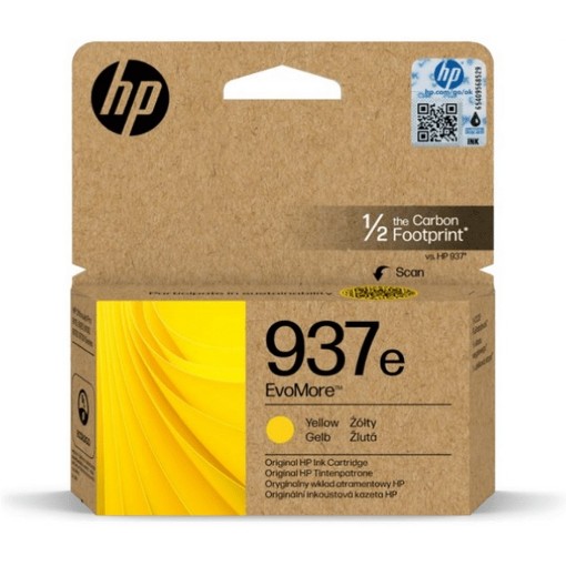 Picture of HP 937e XL yellow ink cartridge for 9730 Pro original.