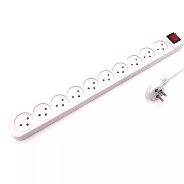 Electric power strip with on/off switch 10 sockets 3 meters long LUGGAR ...