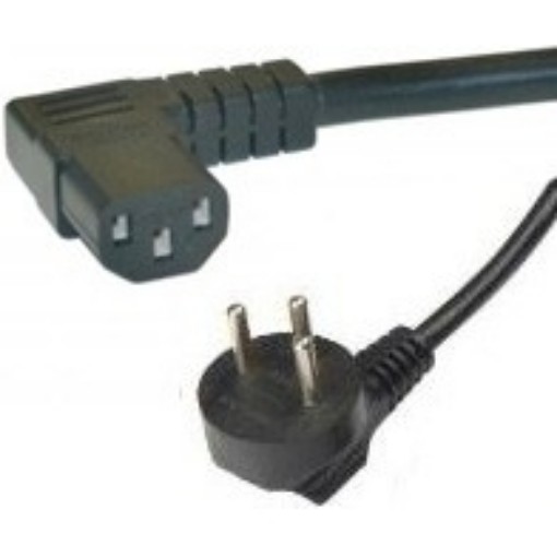 Picture of Angled "Kettle" Power Cable C13 to Israeli Standard 3x0.75, 1.5 Meters