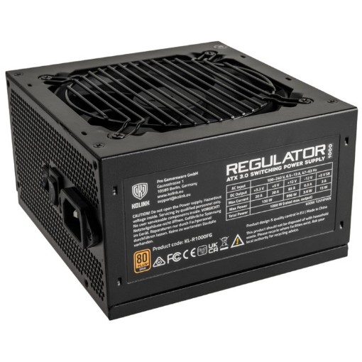 Изображение Поставщик питания Kolink PSU Regulator 1000W (ATX 3.0) 80 PLUS Gold KL-R1000FG.