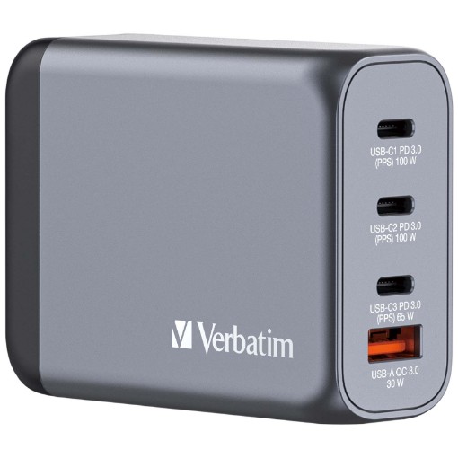 Изображение Зарядное устройство настенного типа Verbatim GaN Charger 200W.