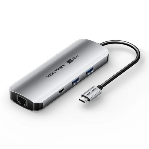 Изображение Адаптер Vention TQMHB USB-C серого цвета.