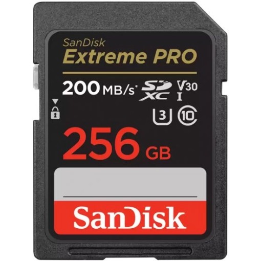 Изображение Карта памяти SanDisk Extreme PRO SDXC UHS-I U3 V30 объемом 256 ГБ, модель SDSDXXD-256G-GN4IN.