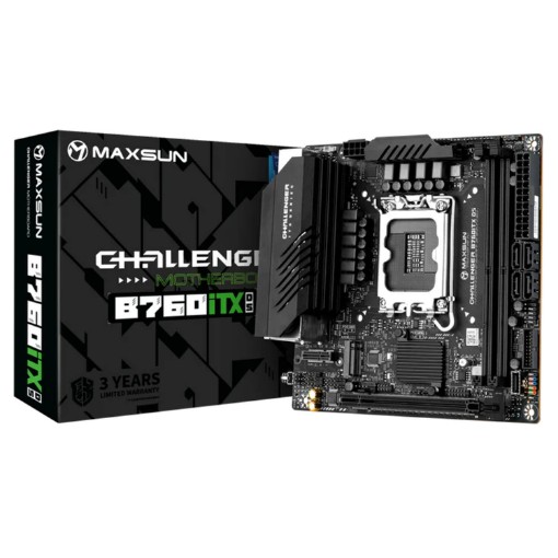 Picture of MAXSUN Challenger B760ITX D5 WIFI Motherboard.