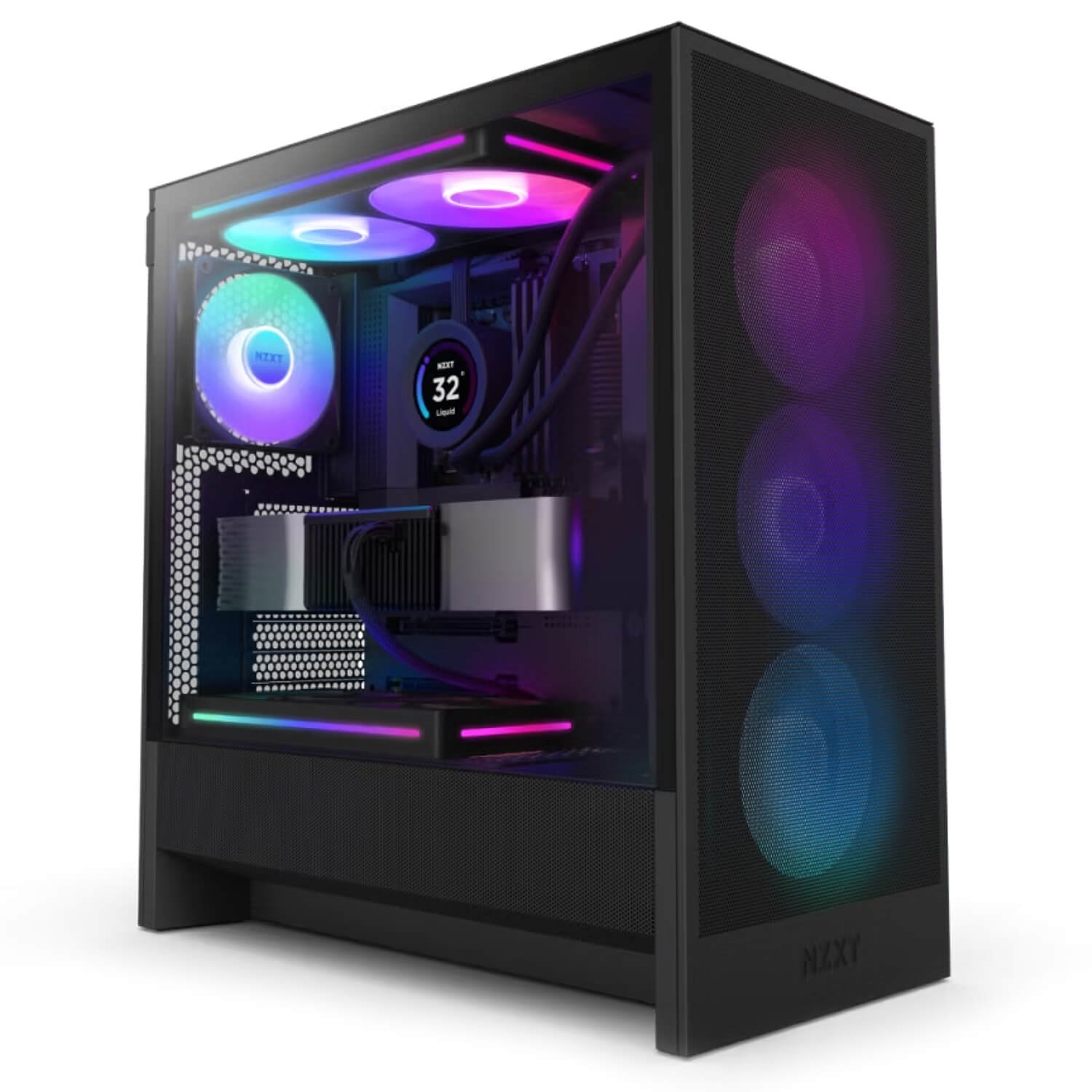 NZXT H5 Flow RGB Computer Case - Black. - 1PC.co.il