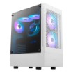 Изображение Корпус компьютера GAMDIAS TALOS E3 MESH WH Mid-Tower белый с 3 ARGB вентиляторами и защитой от пыли.