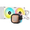 Изображение Система жидкостного охлаждения для процессора Corsair iCUE LINK H100i RGB AIO 240mm белого цвета.