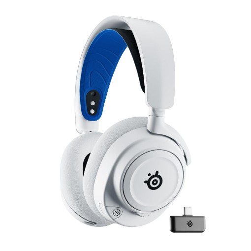 Изображение Беспроводные игровые наушники SteelSeries Arctis Nova 7P белого цвета.