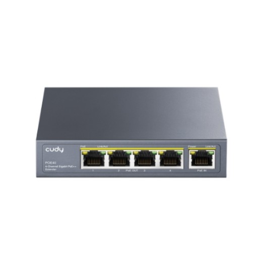 Изображение Коммутатор CUDY 4-канальный Gigabit PoE++ расширитель POE40.