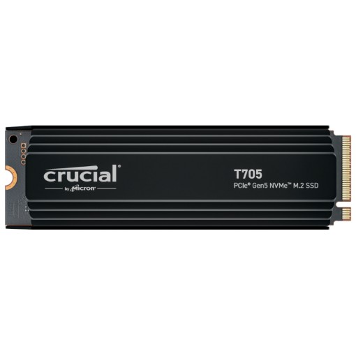 תמונה של כונן SSD Crucial T705 4TB PCIe Gen5 NVMe M.2 עם גוף קירור