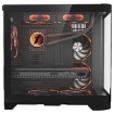Picture of 1StPlayer UV5 3X ARGB computer case with control center and remote in black color.