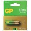Изображение 4 батарейки AA не перезаряжаемые модели Ultra Alkaline компании GP.