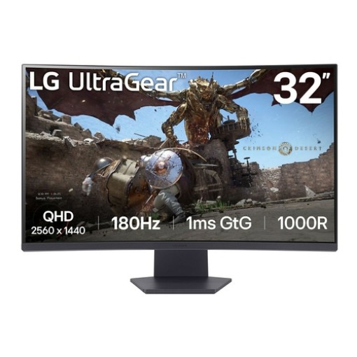 Изображение Игровой изогнутый монитор LG 32GS60QC-B размером 31,5" QHD IPS 180Hz.