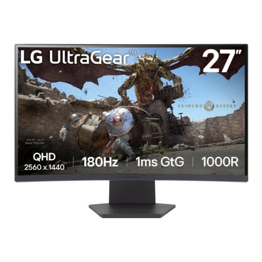 Изображение Игровой изогнутый монитор LG 27GS60QC-B размером 27" QHD IPS 180Hz.