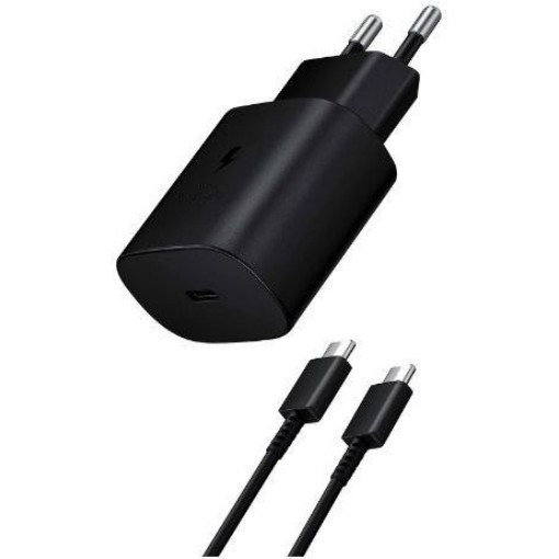 תמונה של מטען קיר מהיר Samsung Super Fast Travel Charger 25W + כבל USB Type-C באורך 1.8 מטר בצבע שחור
