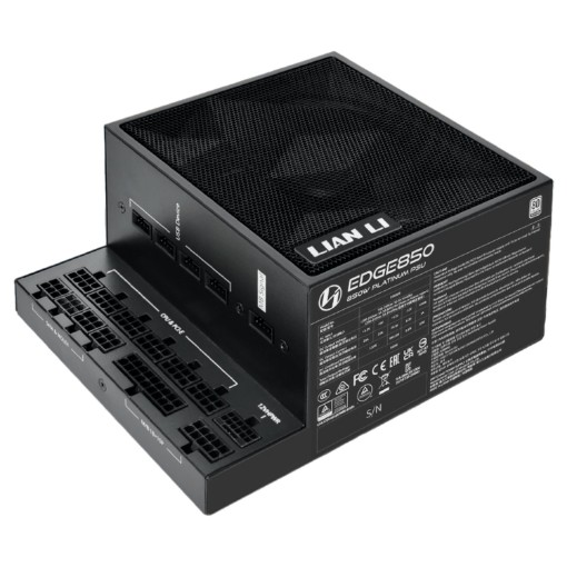 תמונה של ספק כוח Lian-Li EDGE 850W Platinum PSU בצבע שחור