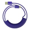 Picture of 1StPlayer USB-A to USB-C Spring Purple Blue cable, 2.5 meters long.