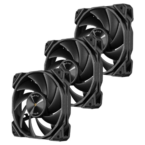 Изображение Набор вентиляторов для корпуса Antec Nova 120 120mm PWM Black 3x Fans.