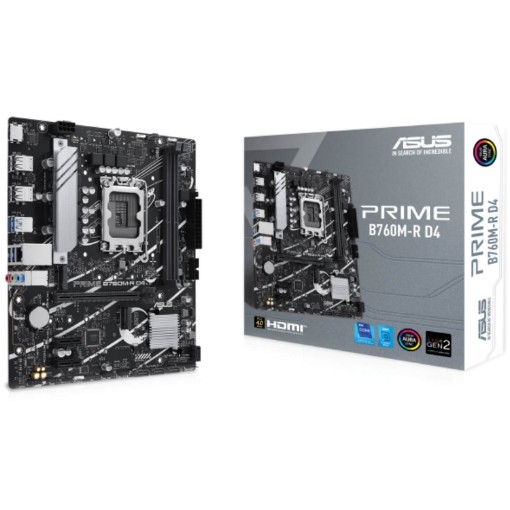 Изображение Материнская плата Asus PRIME B760M-R D4 Micro-ATX.