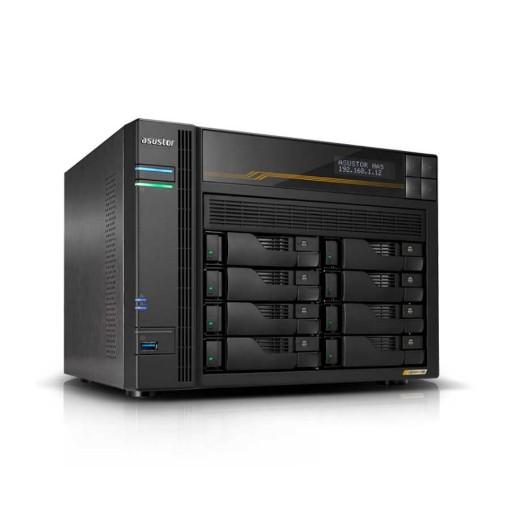 Изображение Сервер хранения Asustor Lockerstor 8 Gen3 AS6808T с 8 отсеками для дисков.