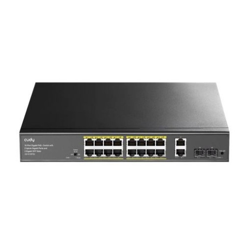Изображение Неуправляемый коммутатор Cudy GS1018PS2 с 16 портами PoE и 2 uplink портами.