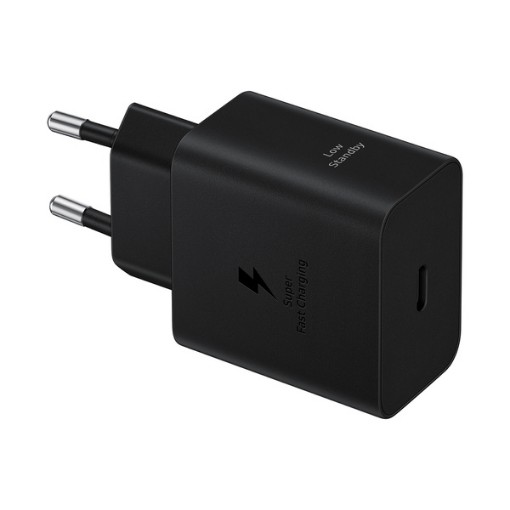 Picture of Original Samsung Type-C 45W travel adapter in black (without cable).