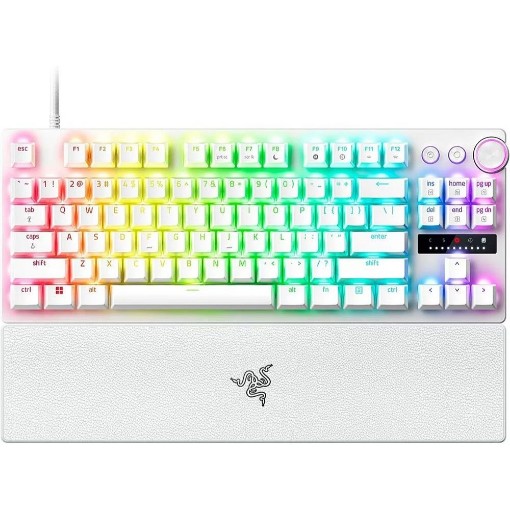 תמונה של מקלדת גיימינג Razer Huntsman V3 Pro Tenkeyless בצבע לבן