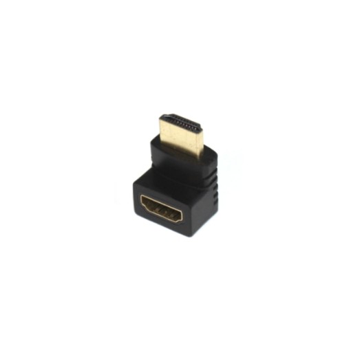 תמונה של מתאם HDMI זכר לנקבה 180° Gold Touch בצבע שחור