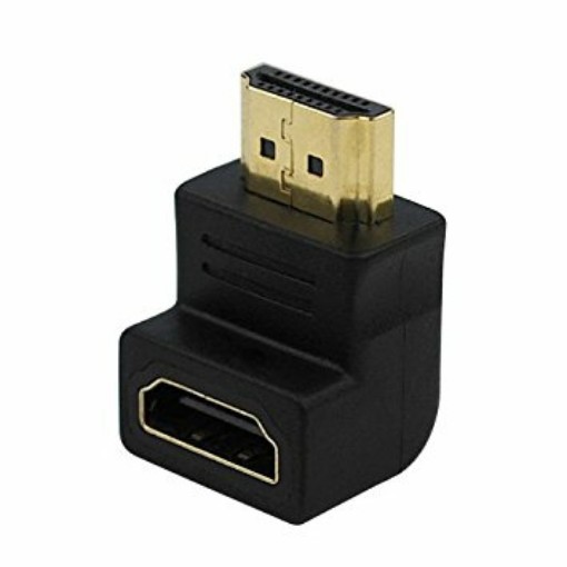 Изображение Адаптер HDMI мужской-женский 90° Gold Touch черного цвета.