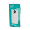 Picture of ADATA AP20000QCD 20,000mAh backup battery in white color.