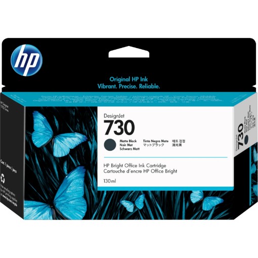 Picture of HP 730 Matte Black Ink Cartridge P2V65A T1700 130ml.