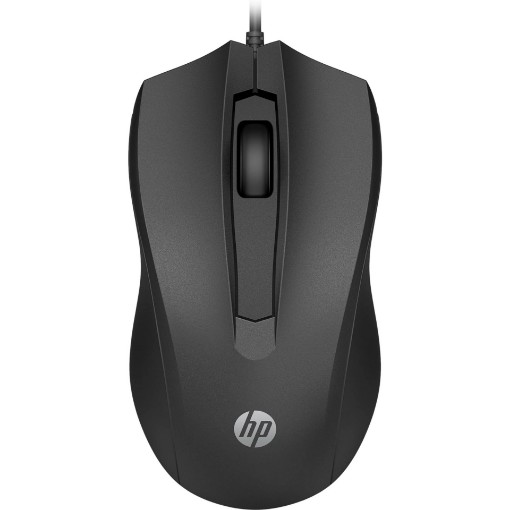 Picture of HP 105 BLK WRD mouse, black color.