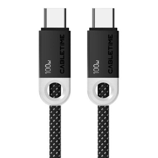 תמונה של כבל CABLETIME USB-C 100W Charging Cable 2m - Black