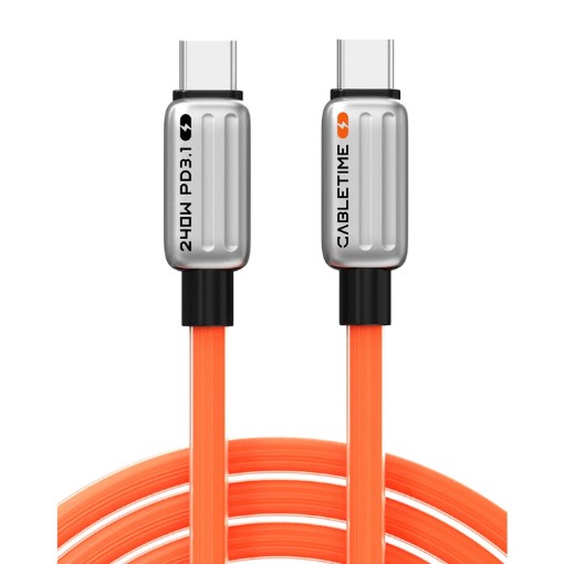 תמונה של כבל CABLETIME USB-C 240W Charging Cable 2m - Orange