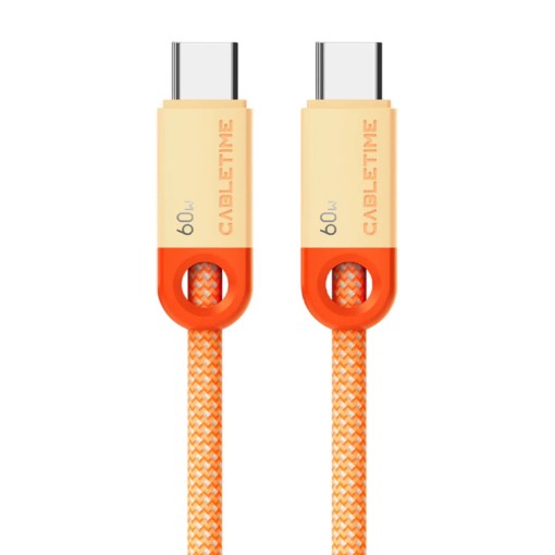 תמונה של כבל CABLETIME USB-C 60W Charging Cable 1m - Orange